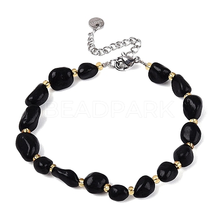 Natural Obsidian Beaded Bracelets for Women G-P563-07P-14-1