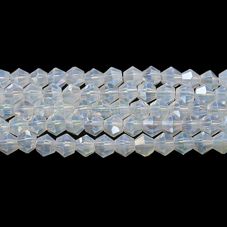 Imitation Jade Electroplate Glass Beads Strands GLAA-F029-J4mm-A05-1