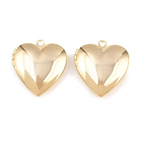 Heart Brass Locket Pendants KK-K414-12D-G-1