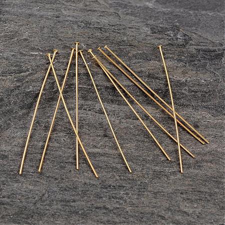 Real 18K Gold Plated Sterling Silver Flat Head Pins STER-H215-0.5x40mm-G-1