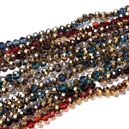 Electroplate Transparent Glass Beads Strands EGLA-A034-T6mm-O-1