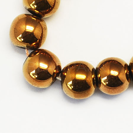Non-magnetic Synthetic Hematite Beads Strands G-S096-6mm-4-1