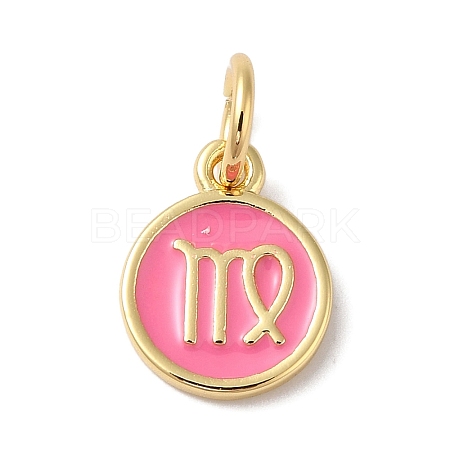 Real 18K Gold Plated Brass Enamel Charms KK-L216-001G-L04-1
