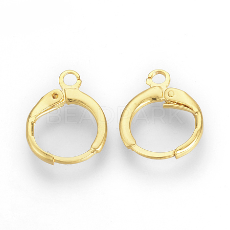 Brass Huggie Hoop Earring Findings X-KK-R071-08G-1