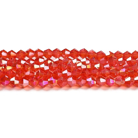 Transparent Electroplate Glass Beads Strands GLAA-F029-4mm-A14-1