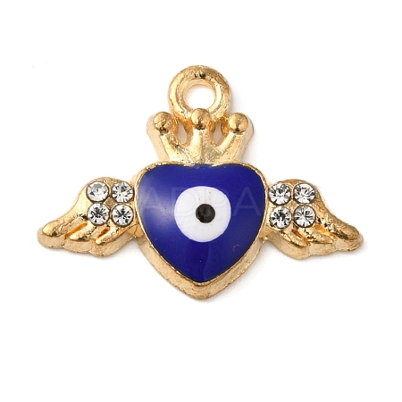 Alloy Enamel Rhinestone Glass Pendants X1-ENAM-U003-02G-02-1