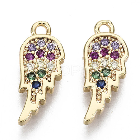 Brass Micro Cubic Zirconia Charms KK-N231-120-NF-1