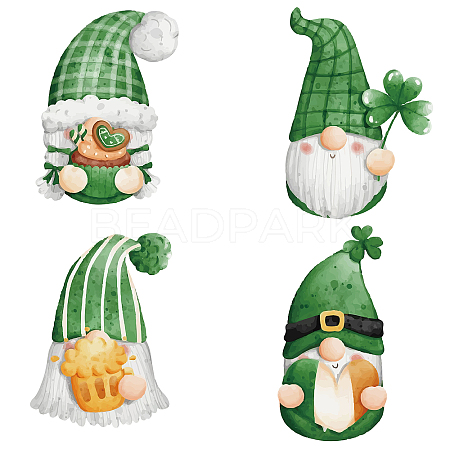 8Pcs 4 Styles Saint Patrick's Day Waterproof Static Stickers DIY-WH0311-040-1