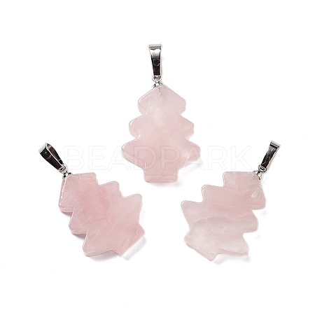 Natural Rose Quartz Pendants G-A203-01J-P-1