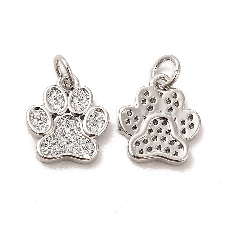 Rack Plating Brass Micro Pave Cubic Zirconia Charms KK-F851-07P-1