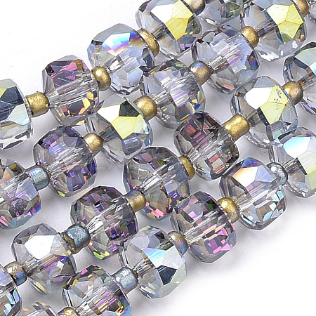 Electroplate Glass Beads Strands X-EGLA-Q079-01-1