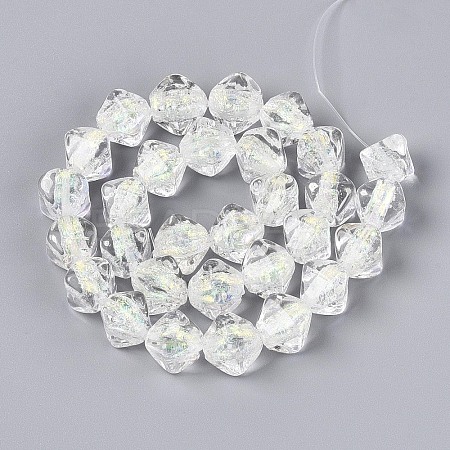 Handmade Foil Glass Beads Strands FOIL-N033-01E-1