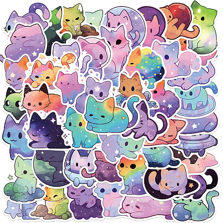 50Pcs Cat Pvc Graffiti stickers for DIY Decorating Luggage PW-WG18230-01-1