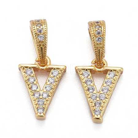 Brass Micro Pave Cubic Zirconia Pendants ZIRC-Z010-01V-1