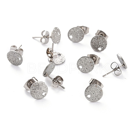 Non-Tarnish 304 Stainless Steel Stud Earring Findings STAS-O144-01A-P-1