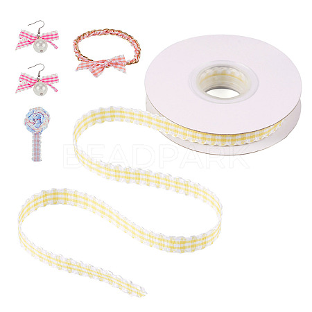 10 Yards Flat Polycotton(Polyester Cotton) Ribbon OCOR-TAC0030-01A-1