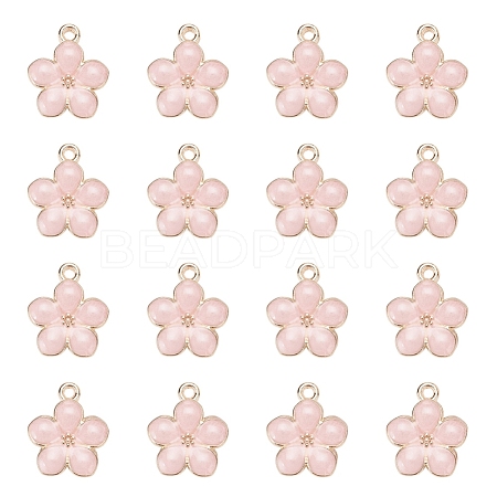 Light Gold Plated Alloy Enamel Pendants X-ENAM-R136-17C-1
