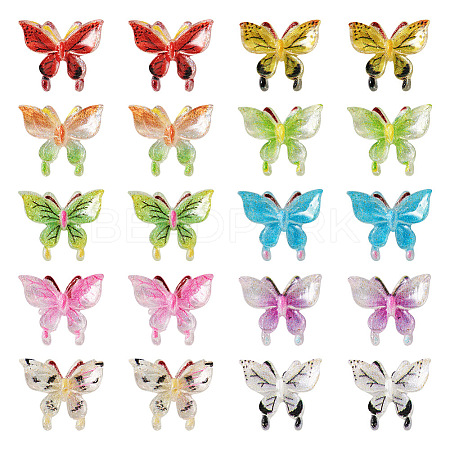  60Pcs 10 Colors Transparent Resin Cabochons CRES-TA0001-32-1