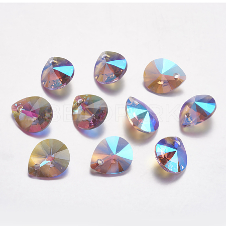 Faceted Glass Rhinestone Pendants RGLA-F053-D-371PS-1