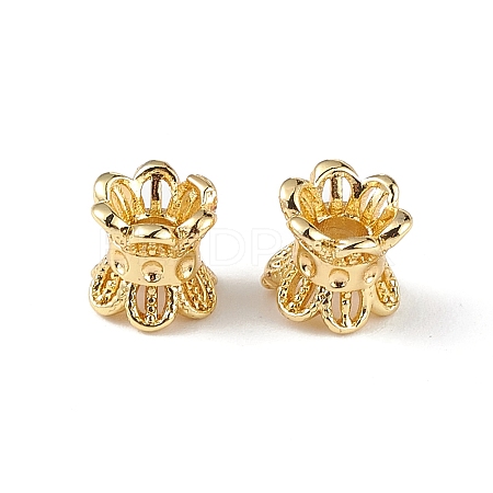 Rack Plating Brass Bead Double Sided Cap KK-C019-33G-1
