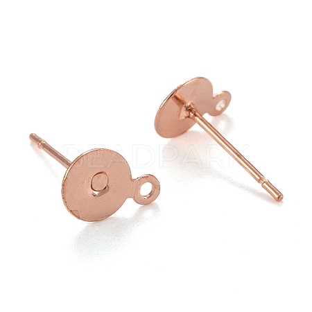 Brass Stud Earring Findings KK-K225-02A-RG-1