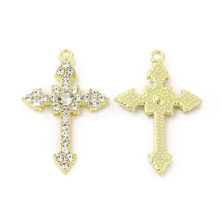 Rack Plating Alloy Rhinestone Pendants FIND-C018-23LG-1
