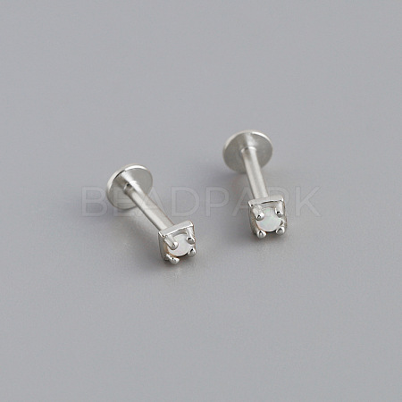 925 Sterling Silver with Synthetic Opal Cartilage Earrings FS-WG3DFDB-12-1