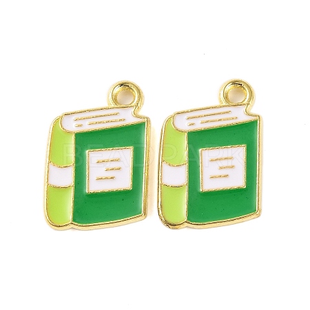 Golden Plated Alloy Enamel Pendants X-ENAM-Z017-12G-02-1