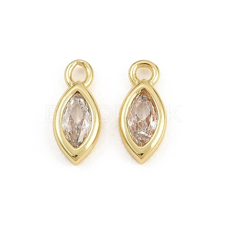Brass Pave Clear Cubic Zirconia Pendants CU-CBAD306-05G-1