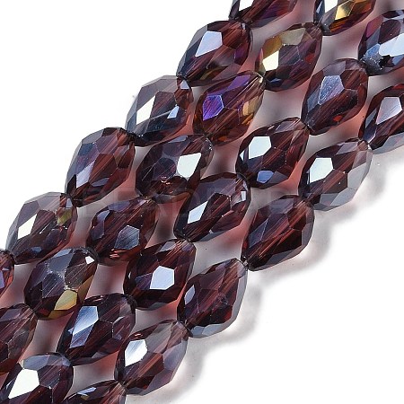 Transparent Electroplate Glass Beads Strands EGLA-N013-T6mm-B03-1