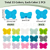 30Pcs 15 Colors Food Grade Eco-Friendly Silicone Focal Beads SIL-PH0001-14-4