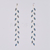 Electroplate Glass Beads Dangle Stud Earrings EJEW-JE03820-06-4