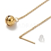 Vacuum Plating 304 Stainless Steel Long Chain with Small Bell Dangle Stud Earrings for Women EJEW-A068-01G-2