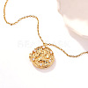Brass Pave Clear Cubic Zirconia Flat Round with Paw Print Photo Locket Pendant Necklaces for Women WG0A403-05-1