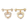 Brass Micro Pave Clear Cubic Zirconia Toggle Clasps KK-Q278-005-NF-2