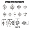 SUNNYCLUE 84Pcs 14 Styles Tibetan Style Alloy Connector Charms FIND-SC0003-33-2