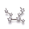 Brass Micro Pave Cubic Zirconia Pendants ZIRC-F099-20P-07-1