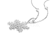 TINYSAND Christmas 925 Sterling Silver Cubic Zirconia Snowflake Pendant Necklace TS-N007-S-19-2