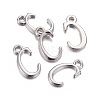 Platinum Plated Alloy Letter Pendants PALLOY-J718-01P-C-2