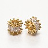 Brass Micro Pave Grade AAA Cubic Zirconia Beads ZIRC-O010-06G-NR-1