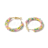 Colorful Glass Seed Beads Hoop Earrings EJEW-MZ00151-4