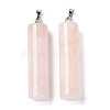 Natural Rose Quartz Pendants G-E603-02P-04-2