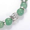 Buddha Head Gemstone Beaded Stretch Bracelets BJEW-JB01864-02-2