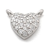 925 Sterling Silver Micro Pave Clear Cubic Zirconia Heart Charms LS-STER-A034-01P-1