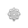 TINYSAND Rhodium Plated 925 Sterling Silver Lovely Glittering Daisy European Beads TS-C-193-1