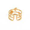 Ion Plating(IP) 304 Stainless Steel Sun and Moon Open Cuff Ring for Women RJEW-S405-152G-2