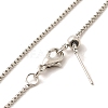 1.5mm Rack Plating Brass Box Chain Adjustable Slider Necklaces for Women Men MAK-L044-35P-2