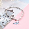 Alloy Enamel Butterfly Charm Bracelets BJEW-JB06075-01-5