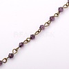 Handmade Bicone Glass Beads Chains for Necklaces Bracelets Making AJEW-JB00049-02-1