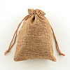 Polyester Imitation Burlap Packing Pouches Drawstring Bags LS-ABAG-R004-18x13cm-03-1